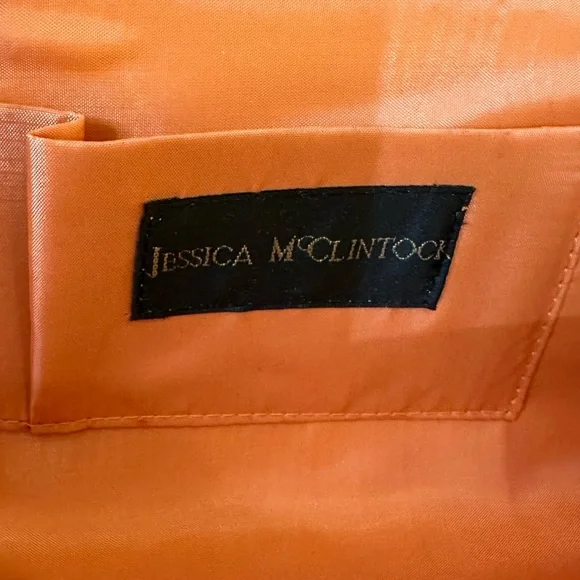 🌟2xHP🌟VTG 2000s Orange Satin Rose Evening Bag by Jessica McClintock - Picture 6 of 14